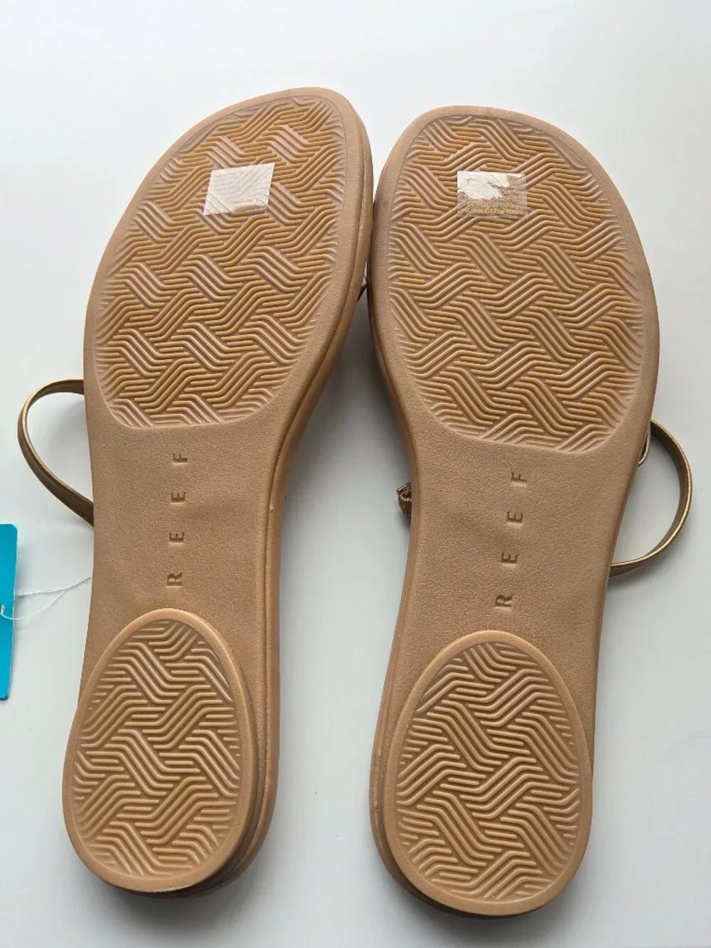 REEF Willow Ava Metallic Strappy Flat Slip On Sandals Size 11 Womens NEW Neutral